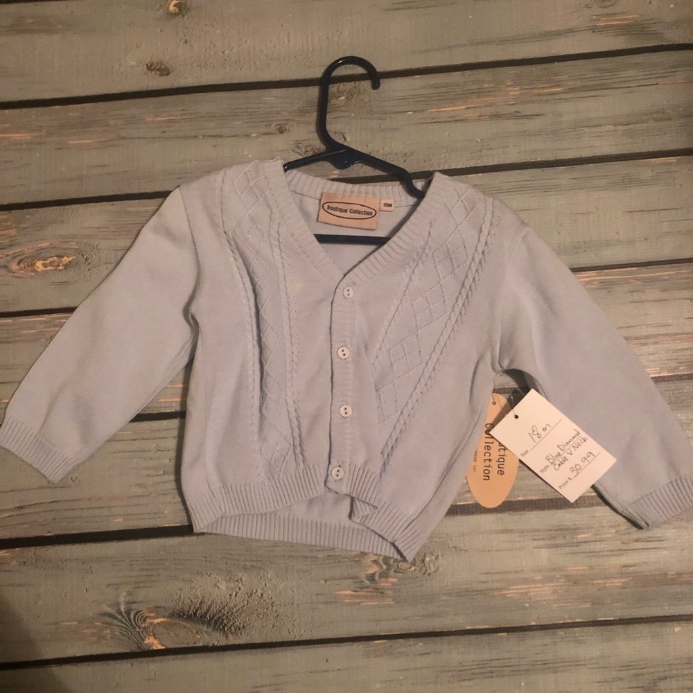 NWT Boutique Collection Blue Diamond Sweater